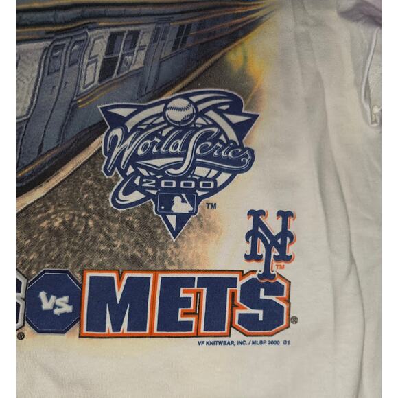VTG Y2K 2000 Subway Series Yankees VS Mets World Series T Shirt Train XXL - Picture 5 of 8